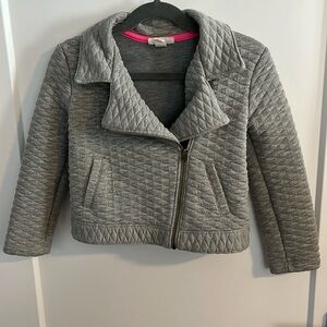 Gray Quilted Stretch Moto Jacket 5 T